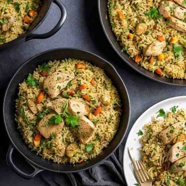 Куриный плов в горшочках